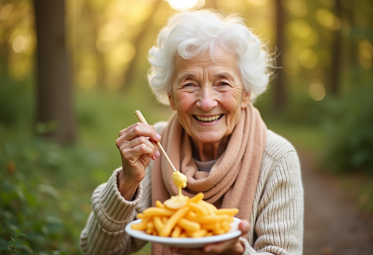 Збалансоване харчування для зрілого віку - свіжі овочі, фрукти та злаки на дерев'яному столі